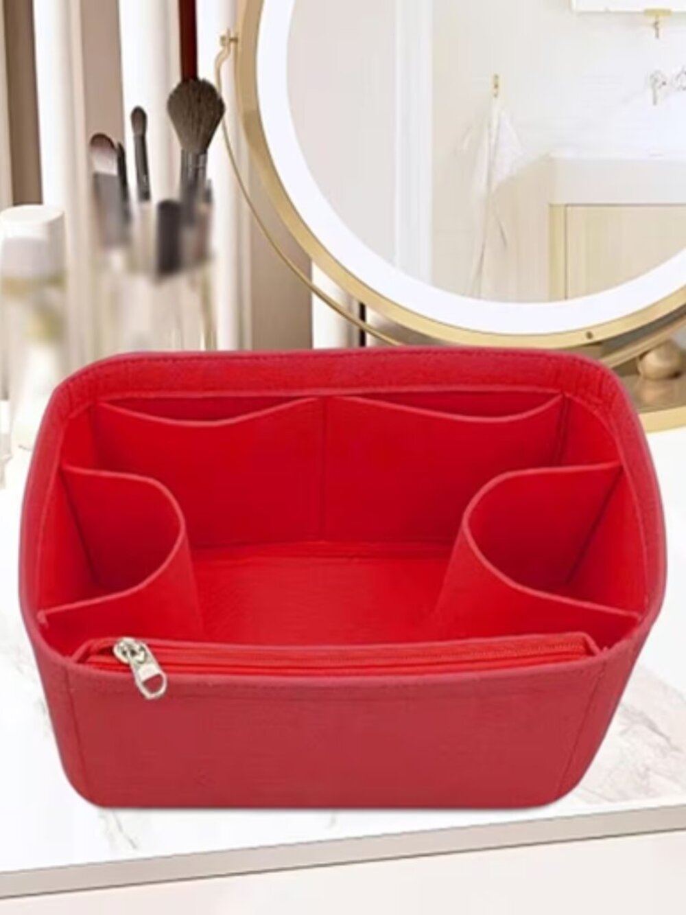 Purse / Tote Insert (felt) - Style 2B (cupholder)- SZ -XXL 13.4 X 8.7 X 5- NWT
